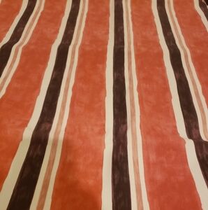 Orange/Cream/Brown Striped Fabric